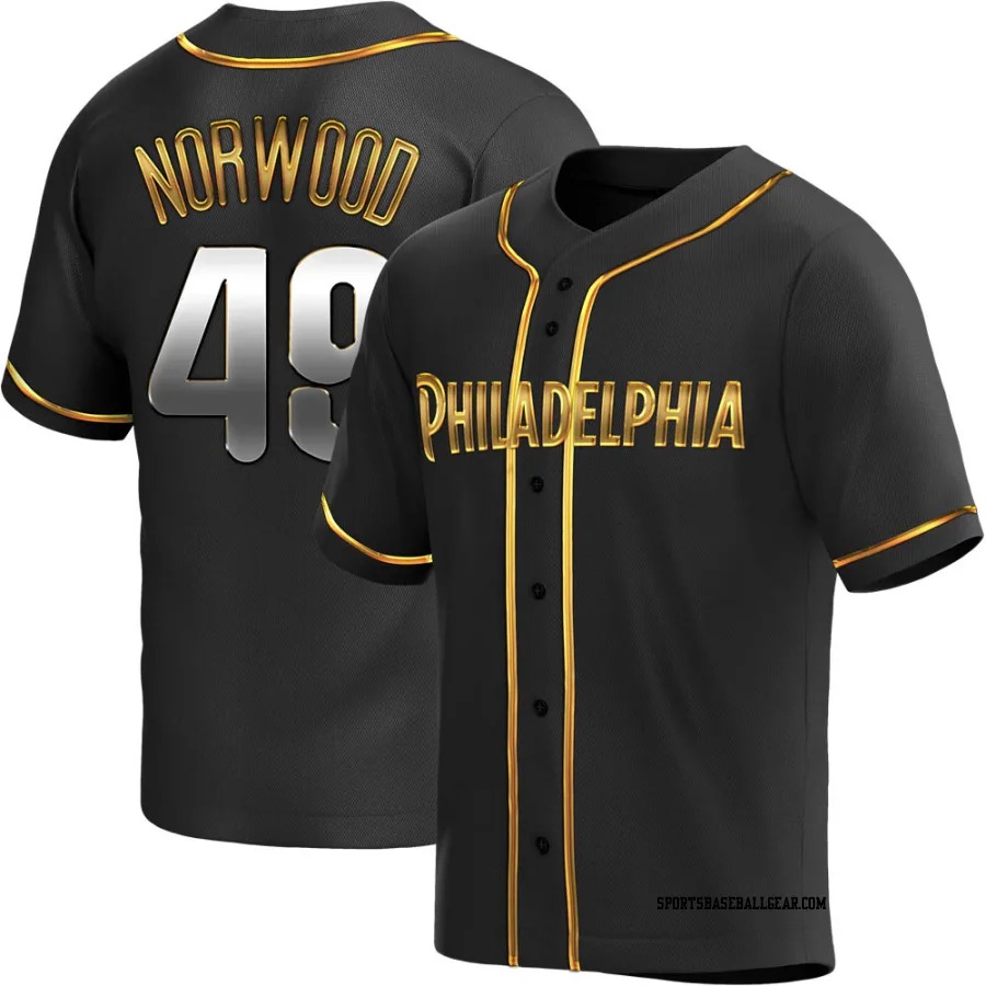 James Norwood Men's Philadelphia Phillies Black Golden Replica Alternate Jersey