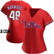 James Norwood Women's Philadelphia Phillies Red Authentic Alternate Jersey