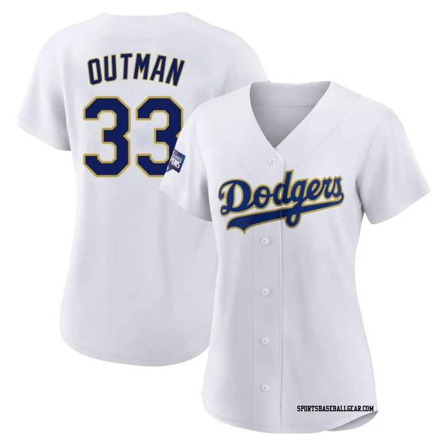 James Outman Women's Los Angeles Dodgers White/Gold Replica 2021 Gold Program Player Jersey