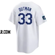 James Outman Youth Los Angeles Dodgers White Replica 2024 World Tour Seoul Series Home Jersey