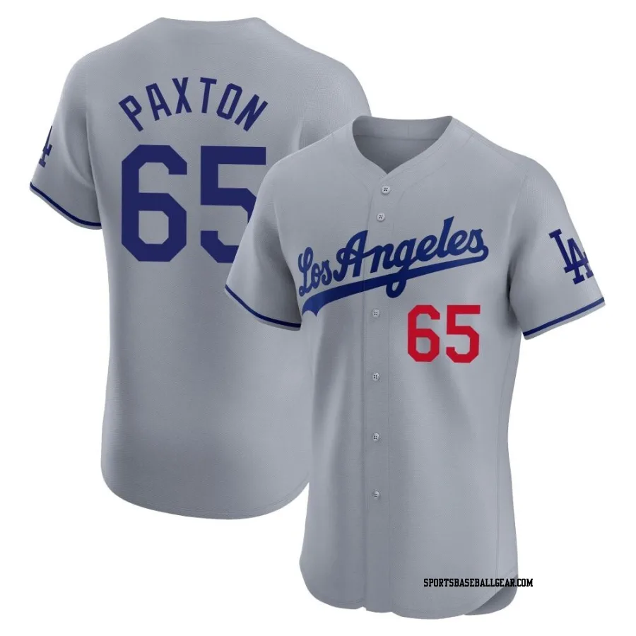 James Paxton Men's Los Angeles Dodgers Gray Elite Road Jersey