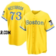 Jamie Westbrook Men's Boston Red Sox Gold/Light Replica Blue 2021 City Connect Player Jersey