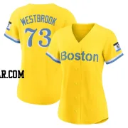 Jamie Westbrook Women's Boston Red Sox Gold/Light Authentic Blue 2021 City Connect Player Jersey