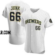 Janson Junk Men's Milwaukee Brewers White Authentic Alternate Jersey