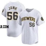 Janson Junk Men's Milwaukee Brewers White Limited Alternate Jersey