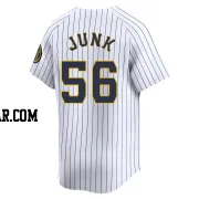 Janson Junk Men's Milwaukee Brewers White Limited Alternate Jersey