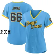 Janson Junk Women's Milwaukee Brewers Blue Authentic Powder 2022 City Connect Jersey