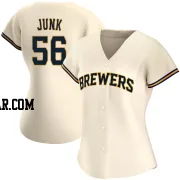 Janson Junk Women's Milwaukee Brewers Cream Authentic Home Jersey