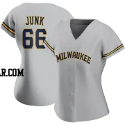 Janson Junk Women's Milwaukee Brewers Gray Authentic Road Jersey