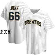 Janson Junk Youth Milwaukee Brewers White Replica Home Jersey