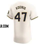 Jared Koenig Men's Milwaukee Brewers Cream Elite Home Jersey