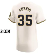 Jared Koenig Men's Milwaukee Brewers Cream Elite Home Jersey