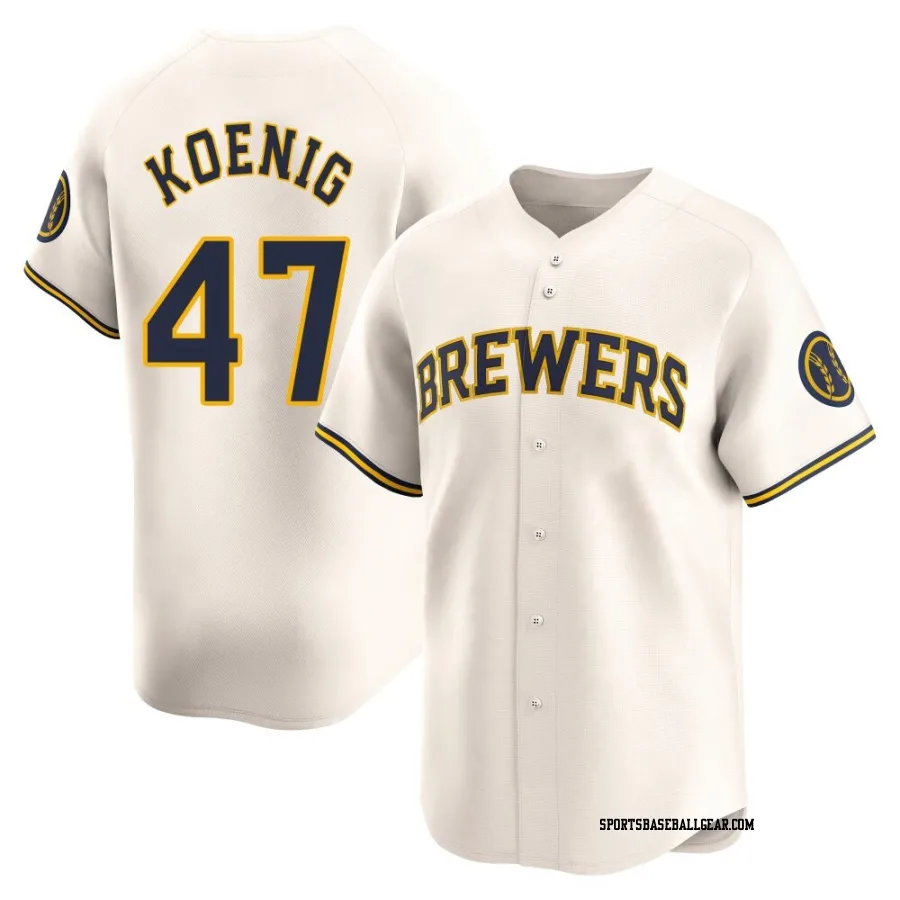 Jared Koenig Men's Milwaukee Brewers Cream Limited Home Jersey