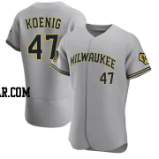 Jared Koenig Men's Milwaukee Brewers Gray Authentic Road Jersey