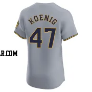 Jared Koenig Men's Milwaukee Brewers Gray Elite Road Jersey