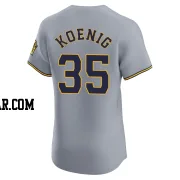 Jared Koenig Men's Milwaukee Brewers Gray Elite Road Jersey