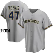 Jared Koenig Men's Milwaukee Brewers Gray Replica Road Jersey