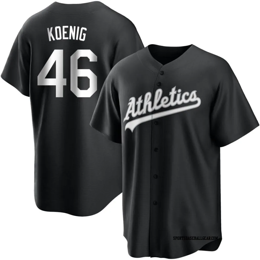 Jared Koenig Men's Oakland Athletics Black/White Replica Jersey