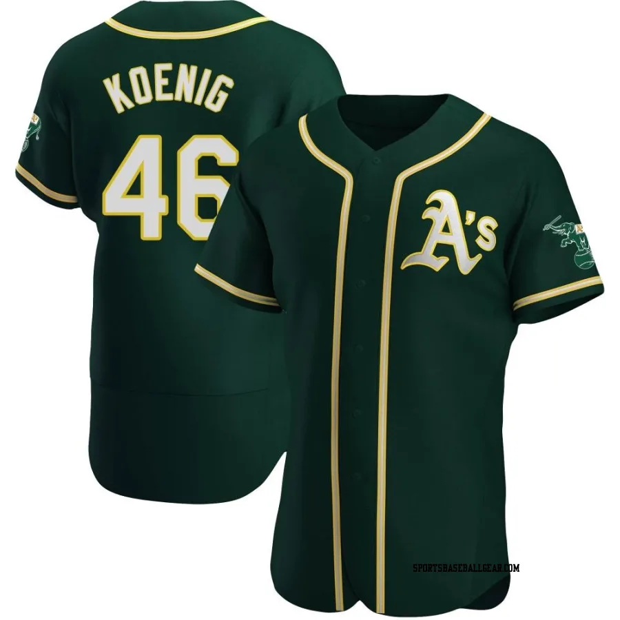 Jared Koenig Men's Oakland Athletics Green Authentic Alternate Jersey