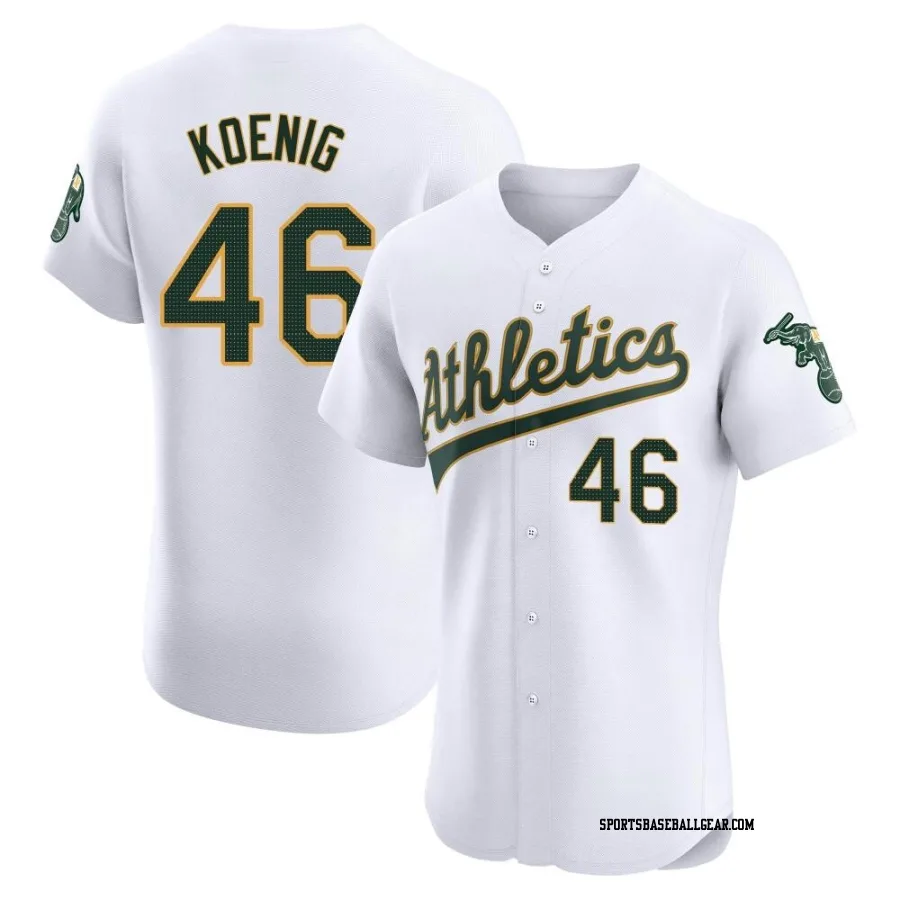 Jared Koenig Men's Oakland Athletics White Elite Home Jersey