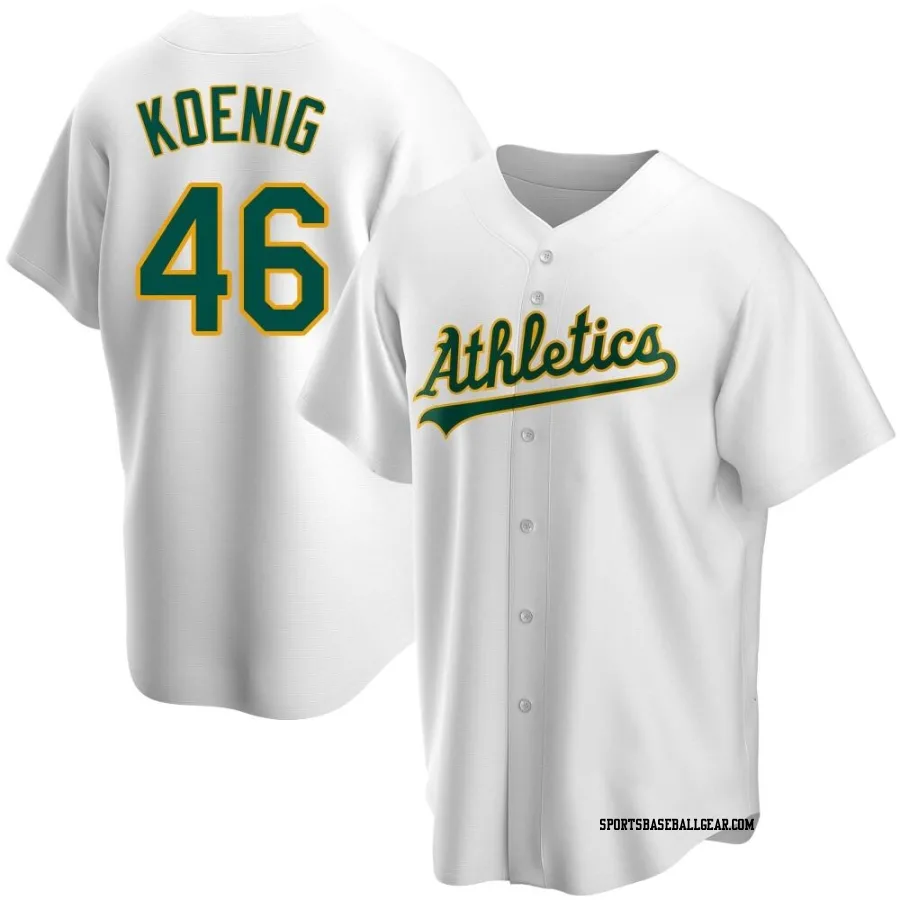 Jared Koenig Men's Oakland Athletics White Replica Home Jersey