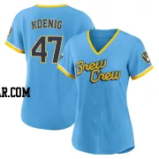 Jared Koenig Women's Milwaukee Brewers Blue Authentic Powder 2022 City Connect Jersey