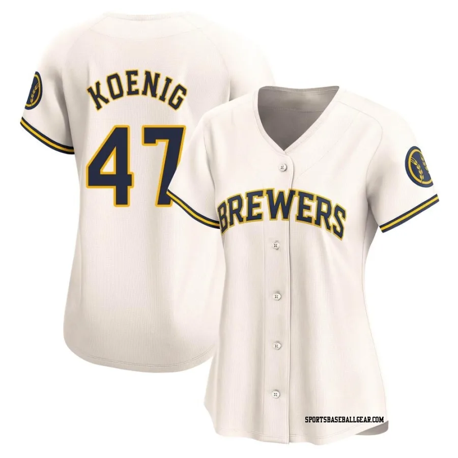 Jared Koenig Women's Milwaukee Brewers Cream Limited Home Jersey