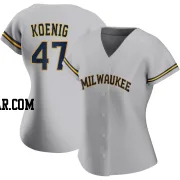 Jared Koenig Women's Milwaukee Brewers Gray Authentic Road Jersey