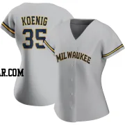 Jared Koenig Women's Milwaukee Brewers Gray Authentic Road Jersey