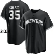 Jared Koenig Youth Milwaukee Brewers Black/White Replica Jersey