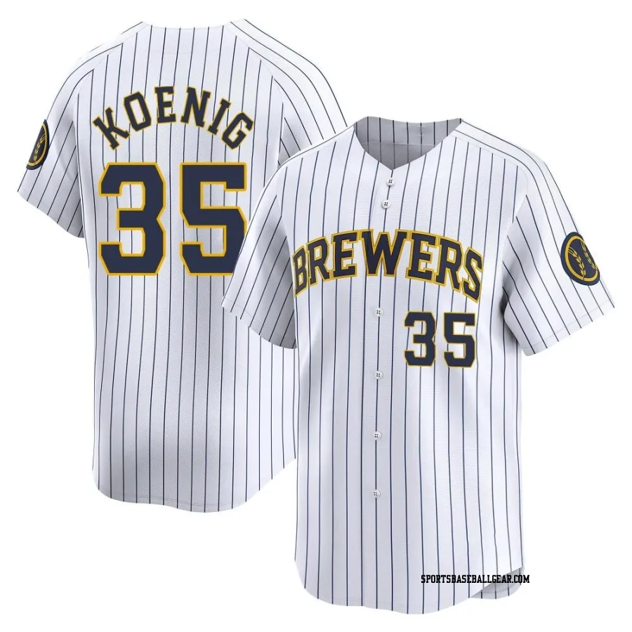 Jared Koenig Youth Milwaukee Brewers White Limited Alternate Jersey