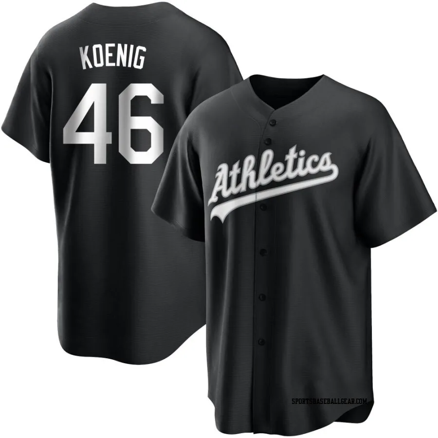 Jared Koenig Youth Oakland Athletics Black/White Replica Jersey