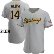 Jared Oliva Men's Pittsburgh Pirates Gray Authentic Road Jersey