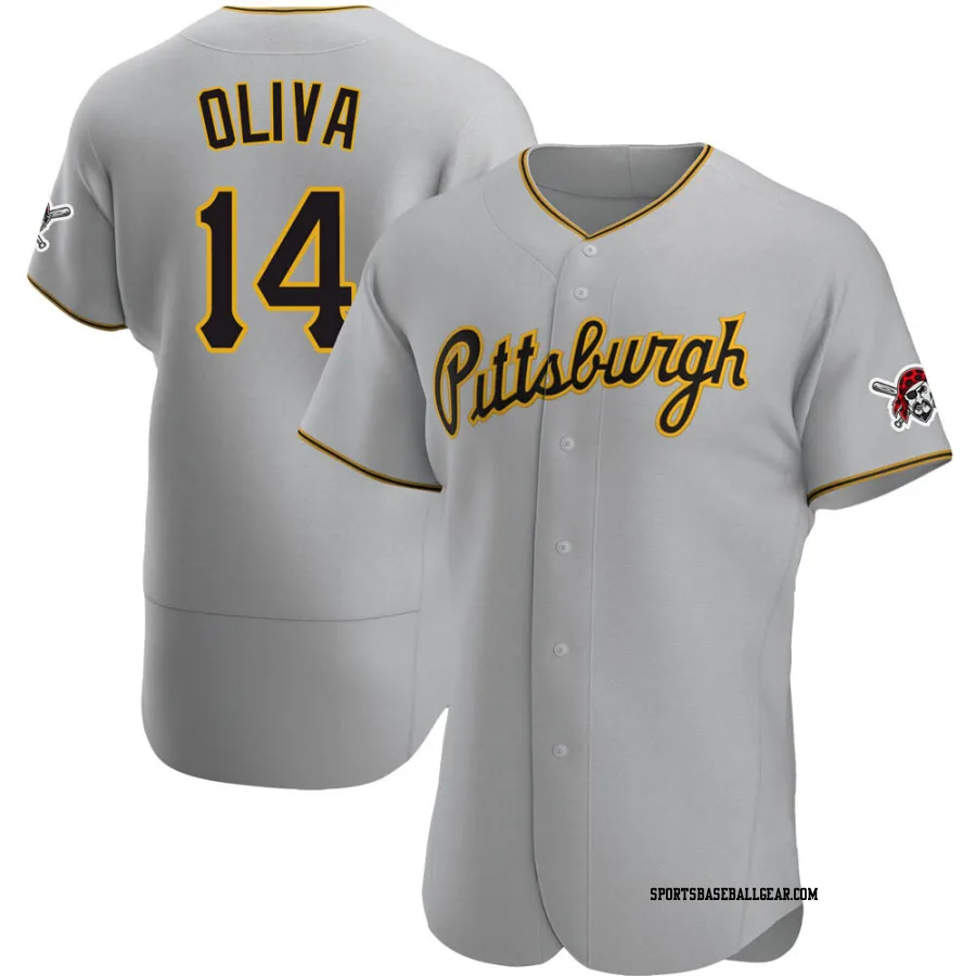 Jared Oliva Men's Pittsburgh Pirates Gray Authentic Road Jersey