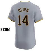 Jared Oliva Men's Pittsburgh Pirates Gray Elite Road Jersey