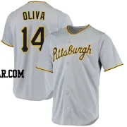 Jared Oliva Men's Pittsburgh Pirates Gray Replica Road Jersey