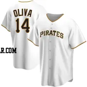 Jared Oliva Men's Pittsburgh Pirates White Replica Home Jersey