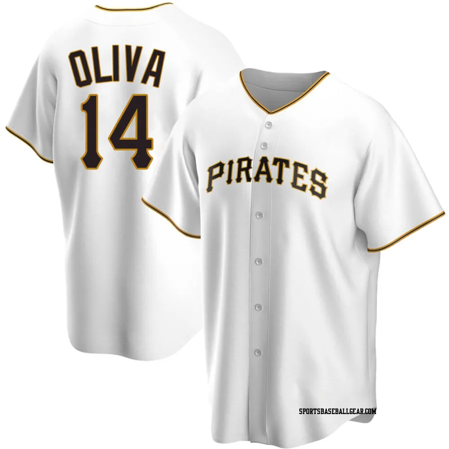 Jared Oliva Men's Pittsburgh Pirates White Replica Home Jersey