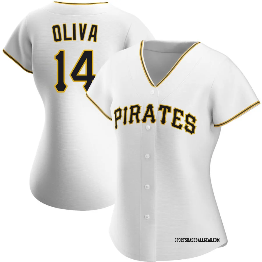 Jared Oliva Women's Pittsburgh Pirates White Authentic Home Jersey