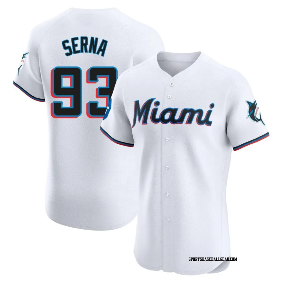 Jared Serna Men's Miami Marlins White Elite Home Patch Jersey