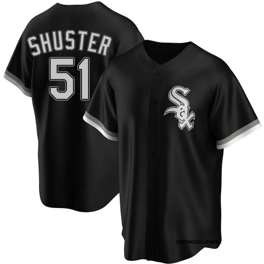 Jared Shuster Men's Chicago White Sox Black Replica Alternate Jersey