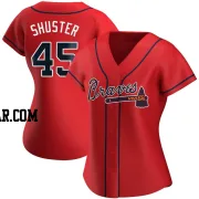 Jared Shuster Women's Atlanta Braves Red Authentic Alternate Jersey