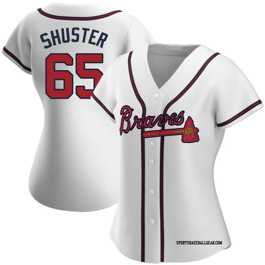 Jared Shuster Women's Atlanta Braves White Authentic Home Jersey