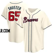 Jared Shuster Youth Atlanta Braves Cream Replica Alternate Jersey