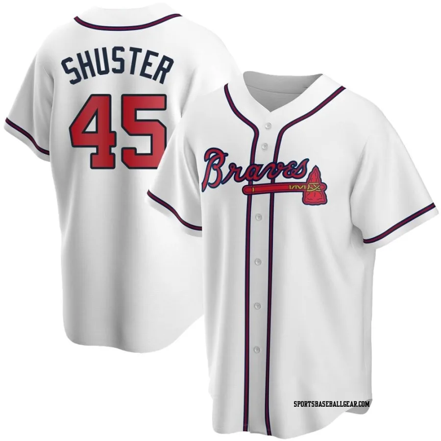 Jared Shuster Youth Atlanta Braves White Replica Home Jersey