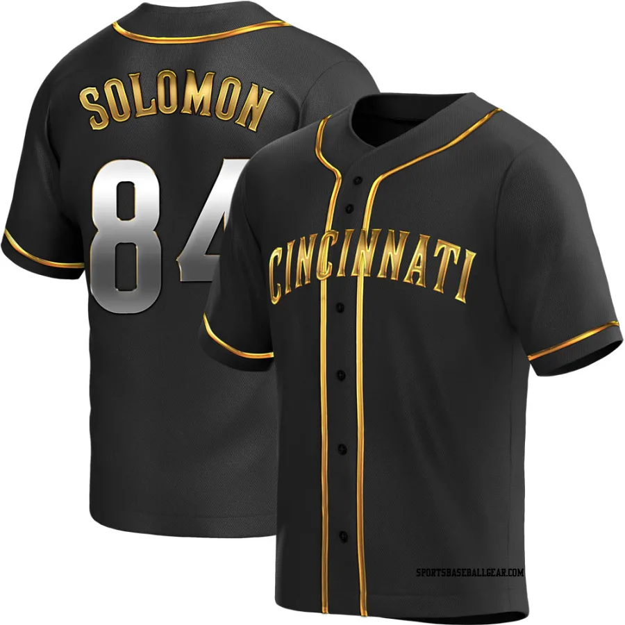 Jared Solomon Men's Cincinnati Reds Black Golden Replica Alternate Jersey