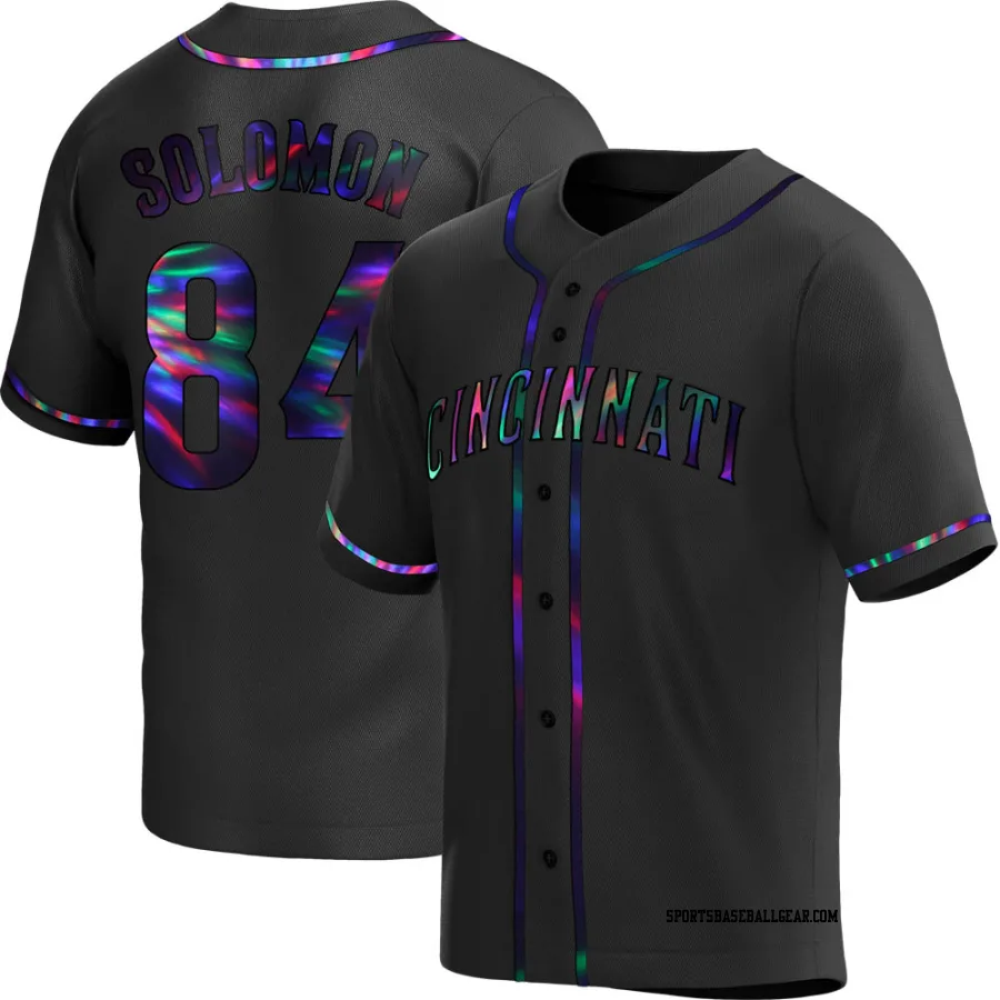 Jared Solomon Men's Cincinnati Reds Black Holographic Replica Alternate Jersey