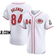 Jared Solomon Men's Cincinnati Reds White Elite Home Patch Jersey