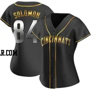 Jared Solomon Women's Cincinnati Reds Black Golden Replica Alternate Jersey