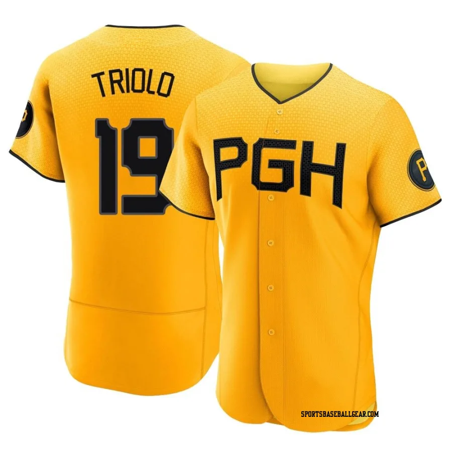 Jared Triolo Men's Pittsburgh Pirates Gold Authentic 2023 City Connect Jersey